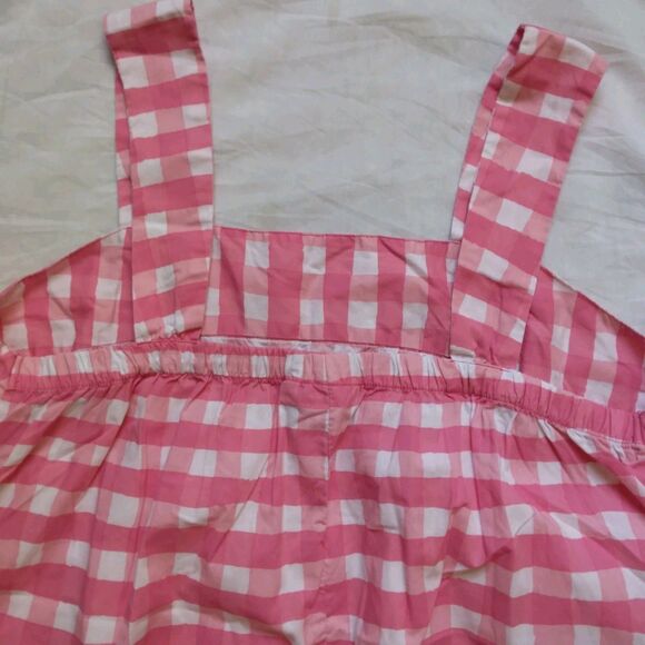 Dreams & Co Pink White Gingham Square Neck Mumu Lounger House Dress Size 1X - Picture 11 of 12